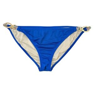 Milly Cabana Royal Blue Gold Buckle Swim Suit Bikini Bottom Swimsuit Bottoms